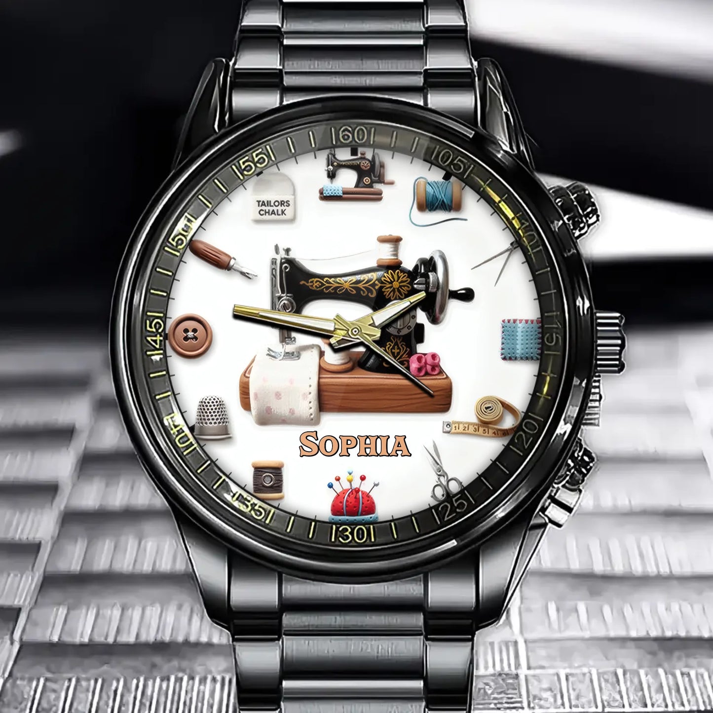 Tailored for You Watch - Personalized Elegant Sewing-Inspired Watch with Your Name