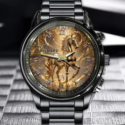 Personalized Luxury Horse Women’s Watch – Custom Name & Color Choice